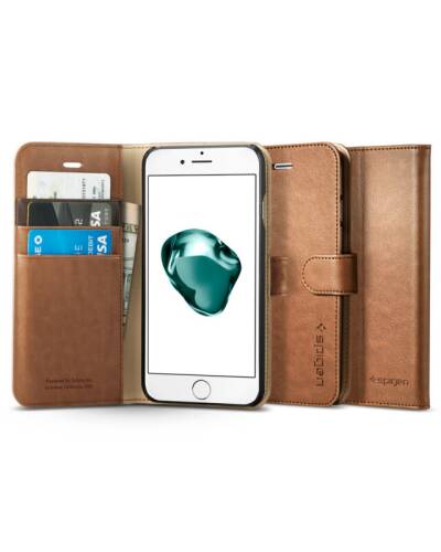 Etui do iPhone 7/8/SE 2020 Spigen Wallet S - brązowe  - zdjęcie 1