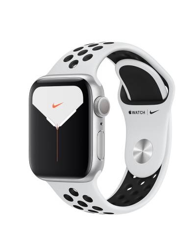 Apple Watch S5 Nike+ 40mm Srebrny z paskiem sportowym Nike w kolorze czystej platyny/czarnym - zdjęcie 1