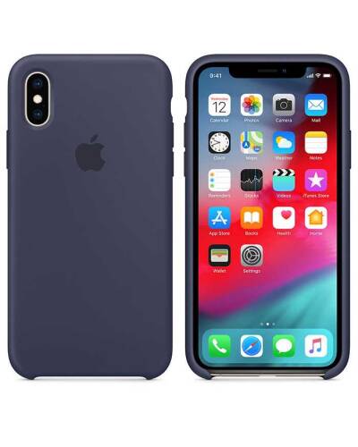 Etui do iPhone X/Xs Apple Silicone - nocny błękit - zdjęcie 1