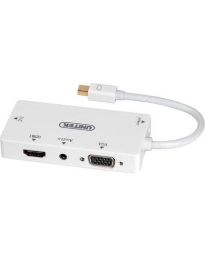 Przejściówka z miniDisplayPort na HDMI/DVI/VGA/Audio (3.5mm Jack) Unitek - biała - zdjęcie 1