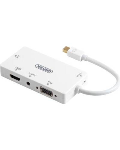 Przejściówka z miniDisplayPort na HDMI/DVI/VGA/Audio (3.5mm Jack) Unitek - biała - zdjęcie 2