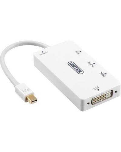 Przejściówka z miniDisplayPort na HDMI/DVI/VGA/Audio (3.5mm Jack) Unitek - biała - zdjęcie 3