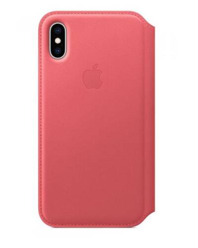 Etui do iPhone Xs Max Apple Leather Folio - zgaszony róż - zdjęcie 2