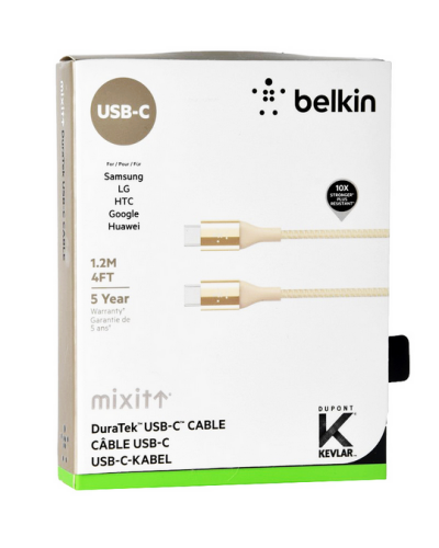 Kabel USB-C - USB-C Belkin Mixit DuraTek - złoty  - zdjęcie 3