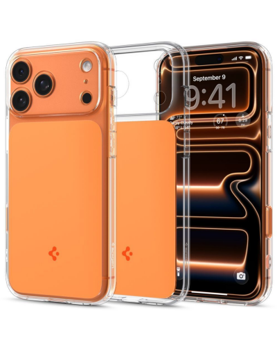 RZESZÓW Etui do iPhone 17 Pro Spigen Ultra Hybrid T MagSafe - przeźroczysty/pomarańczowy ACS10477 - zdjęcie 1