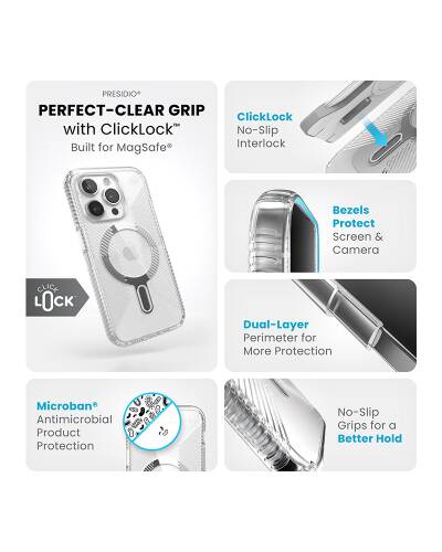 Etui do iPhone 15 Pro Płock Speck Presidio2 Grip ClickLock MagSafe clear - przezroczyste - zdjęcie 7