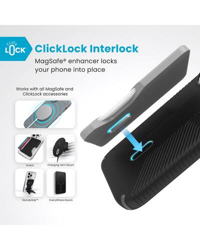 Etui do iPhone 16 Pro Rzeszów Speck Presidio2 Grip ClickLock MagSafe - czarne - zdjęcie 2