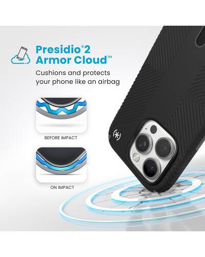 Etui do iPhone 16 Pro Kraków Speck Presidio2 Grip ClickLock MagSafe - czarne - zdjęcie 4