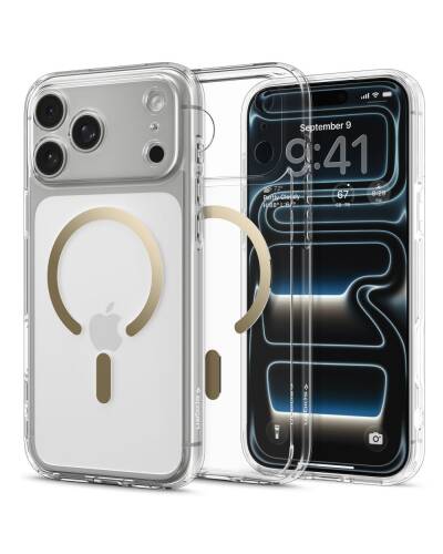 Warszawa Etui do iPhone 17 Pro Spigen Ultra Hybrid MagSafe clear gold ACS10348 - zdjęcie 3