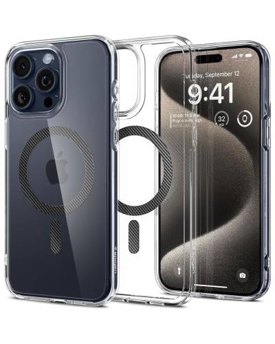 Etui do iPhone 15 Pro Max Spigen Ultra Hybrid MagSafe Carbon Crystal Clear - zdjęcie 1