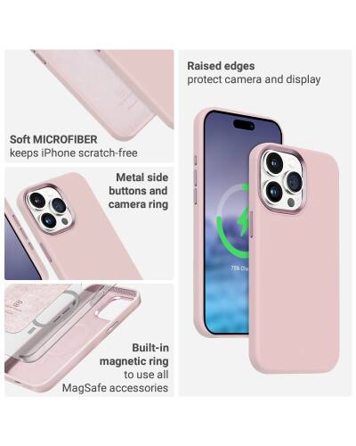 Etui do iPhone 15 Crong Color Cover LUX Magnetic różowe - zdjęcie 7