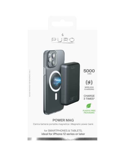 Power Bank indukcyjny 5000mAh MagSafe Puro PowerMag - czarny - zdjęcie 7