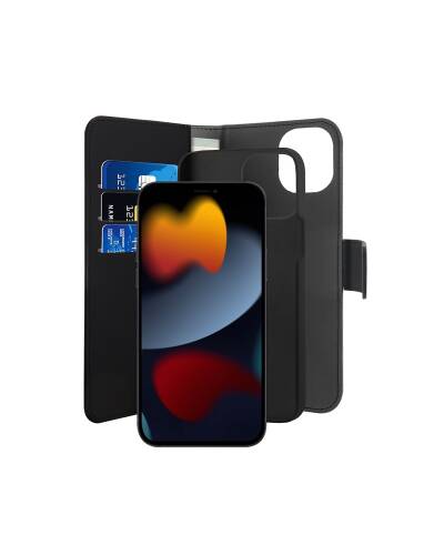 Etui do iPhone 13 mini PURO Wallet Detachable 2w1 - czarne - zdjęcie 2