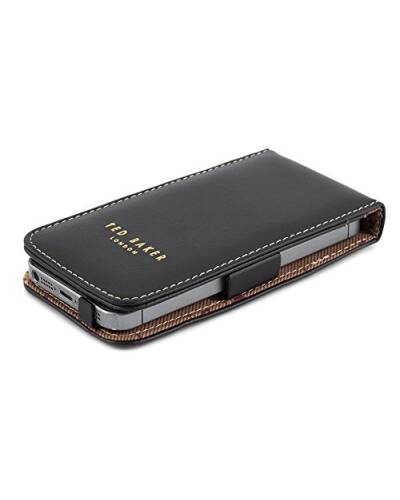 Ted Baker Leather Style Flip Case iPhone SE /5S/ 5 Czarny - zdjęcie 1