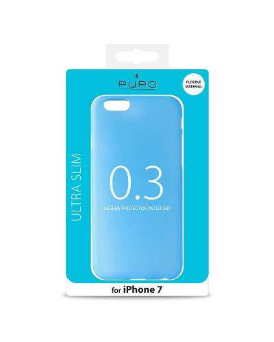 Etui do iPhone 7/8/SE 2020 PURO Ultra Slim 0.3 Cover + folia - niebieskie - zdjęcie 2