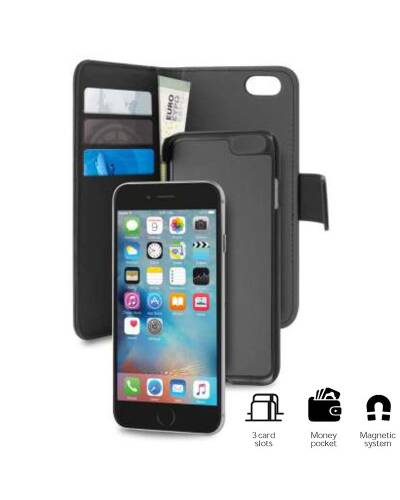 Etui do iPhone 7/8 Plus PURO Wallet Detachable - czarne - zdjęcie 1
