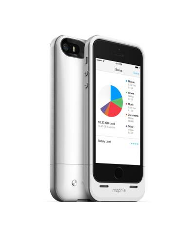 Mophie z baterią 32GB 2000mAh Space Pack iPhone 5/5S/SE Białe - zdjęcie 1