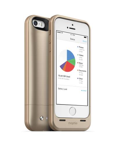 Mophie z baterią 32GB 2000mAh Space Pack iPhone 5/5S/SE Złote - zdjęcie 1