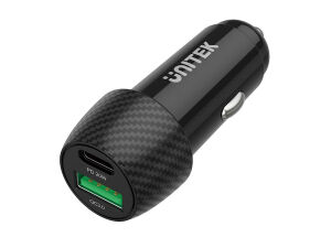 TiO.pl Eksperci Apple: Ładowarka samochodowa Unitek P1400 38W USB-A USB-C - czarna
