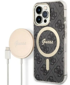 TiO.pl Eksperci Apple: Etui do iPhone 13 Pro Guess 4G Gold Black Magsafe + Charger - czarne