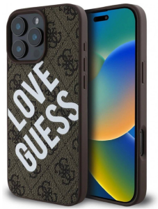 TiO.pl Eksperci Apple: Etui do iPhone 16 Pro Guess PU Leather 4G Big Love MagSafe Brown