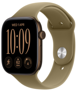 TiO.pl Eksperci Apple: Apple Watch S12 GPS 42 mm aluminium w kolorze ciemnego brązu z paskiem sportowym w kolorze oliwkowym M/L