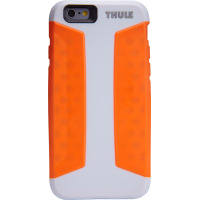 Biało-pomarańczowe etui Thule Atmos X3 do iPhone 6/6s z widocznym logotypem marki oraz wycięciem na aparat fotograficzny i lampę błyskową na tylnym panelu.