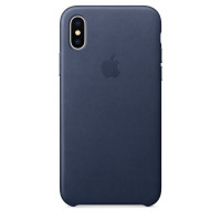 Apple Leather Case - Skórzane etui iPhone X (nocny błękit)