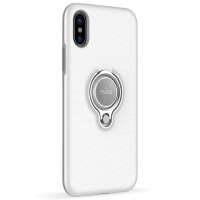 Etui iPhone X PURO Magnet Ring Cover - białe 
