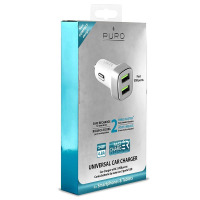 Ładowarka samochodowa PURO Mini Car Fast Charger - biała 