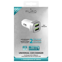 Ładowarka samochodowa PURO Mini Car Fast Charger - biała 