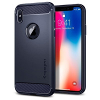 Etui iPhone X SPIGEN SGP Rugged Armor - niebieskie 