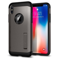 Etui iPhone X SPIGEN SGP Slim Armor Gunmetal - szare 