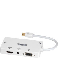 Przejściówka z miniDisplayPort na HDMI/DVI/VGA/Audio (3.5mm Jack) Unitek - biała