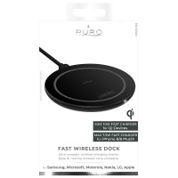 Ładowarka indukcyjna QI PURO Ultra Compact Wireless Charging Station - czarna