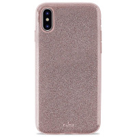 Etui iPhone X PURO Glitter Shine Cover - różowo złote