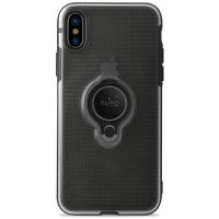 Etui do iPhone X PURO Magnet Ring Cover - czarne 