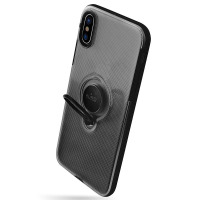 Etui do iPhone X PURO Magnet Ring Cover - czarne 