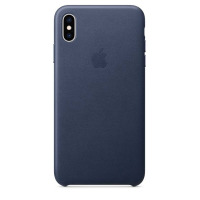 Etui do iPhone Xs Max Apple Leather Case - nocny błękit