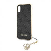 Etui do iPhone Xr z zawieszką Guess 4G Charms Collection - szare 