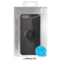 Etui do iPhone 7/8/SE 2020 PURO Magnet Ring Cover - czarne 