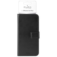 Etui do iPhone Xs Max z kieszeniami na karty PURO Booklet Wallet Case - czarne