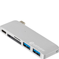 Przejściówka eSTUFF USB - C HUB Srebrna