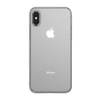 Przeźroczyste etui Incase Lift Case nałożone na iPhone Xs Max, ukazujące tylny panel urządzenia z widoczną wyspą aparatów oraz logo Apple na środku obudowy.