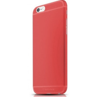 Czerwone etui ITSKINS ZERO 360 do iPhone 6/6s, widok na tylną część obudowy z wycięciem na aparat i logo marki wytłoczonym w dolnej części pokrowca.