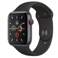 Apple Watch S5 44mm GPS + Cellular Gwiezdna szarość z paskiem w kolorze czarnym