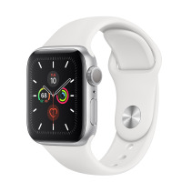 Apple Watch S5 44mm Srebrny z paskiem w kolorze białym