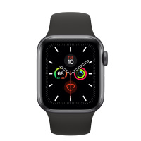 Apple Watch S5 44mm Gwiezdna szarość z paskiem w kolorze czarnym