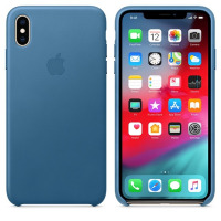 Etui do iPhone Xs Max Apple Leather Case - błękitne