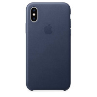 Etui do iPhone X/XS Apple skórzane w kolorze nocnego błękitu